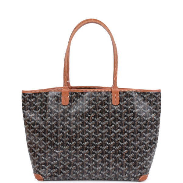 Goyard Goyardine Black and Brown Artois PM Palladium Hardware