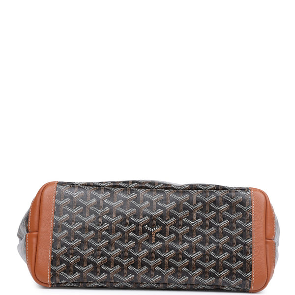 Goyard Goyardine Black and Brown Artois PM Palladium Hardware
