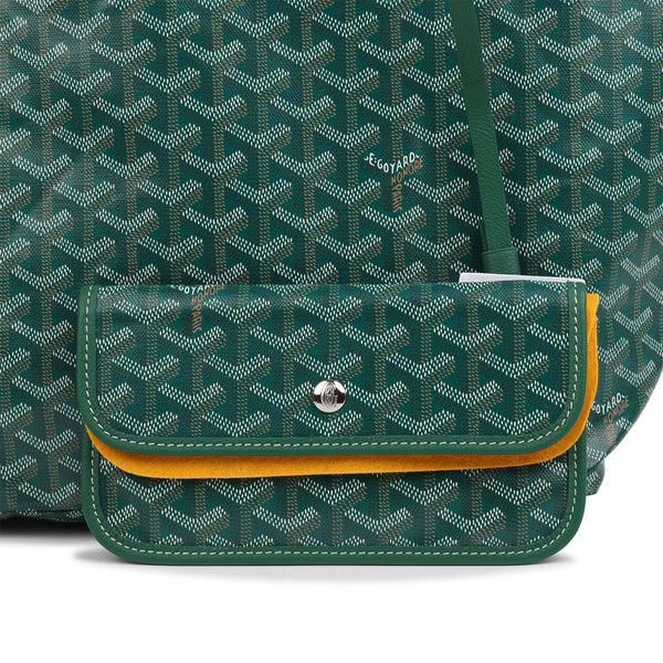Goyard Goyardine Green St. Louis PM Tote Bag Palladium Hardware