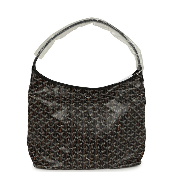 Goyard Goyardine Black Boheme Hobo Bag Palladium Hardware