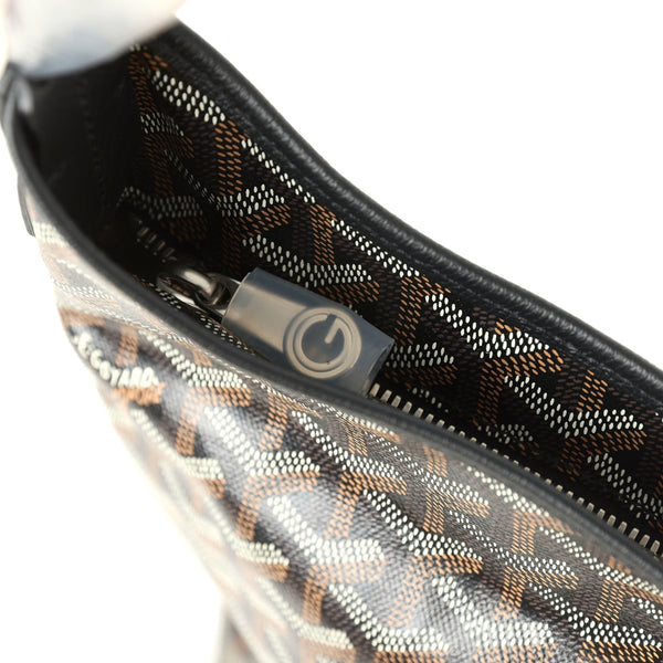 Goyard Goyardine Black Boheme Hobo Bag Palladium Hardware