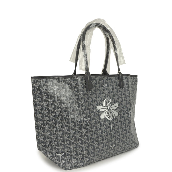 Goyard Goyardine Grey St. Louis PM Tote Bag Palladium Hardware
