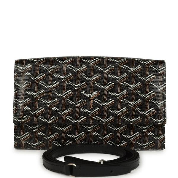 Goyard Goyardine Canvas Black Varenne Continental Wallet Bag Palladium Hardware