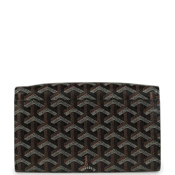Goyard Goyardine Canvas Black Varenne Continental Wallet Bag Palladium Hardware