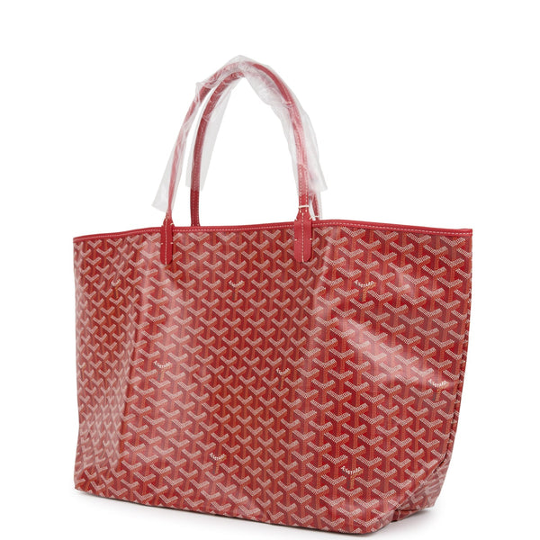 Goyard Goyardine Red St. Louis GM Tote Bag Palladium Hardware