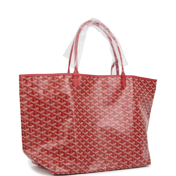 Goyard Goyardine Red St. Louis GM Tote Bag Palladium Hardware