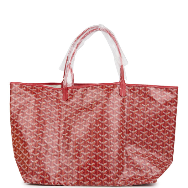 Goyard Goyardine Red St. Louis GM Tote Bag Palladium Hardware