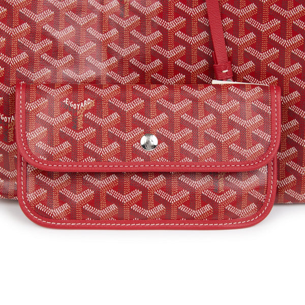 Goyard Goyardine Red St. Louis GM Tote Bag Palladium Hardware