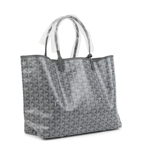 Goyard Goyardine Grey St. Louis PM Tote Bag Palladium Hardware