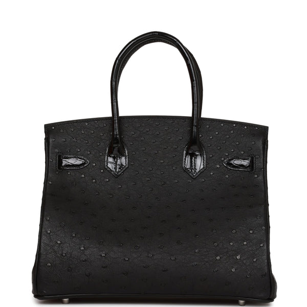 Hermes Birkin 30 Black MatteAlligator and Ostrich Touch Palladium Hardware