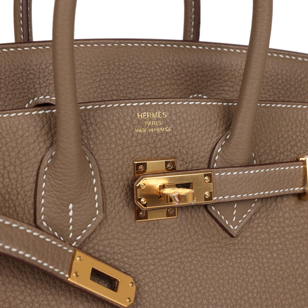 Hermes Birkin 25 Etoupe Togo Gold Hardware