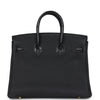 Hermes Birkin 25 Black Matte Alligator and Togo Touch Gold Hardware