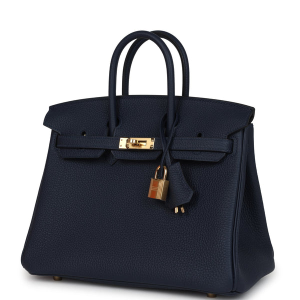 Hermes Birkin 25 Bleu Abysse Togo Gold Hardware
