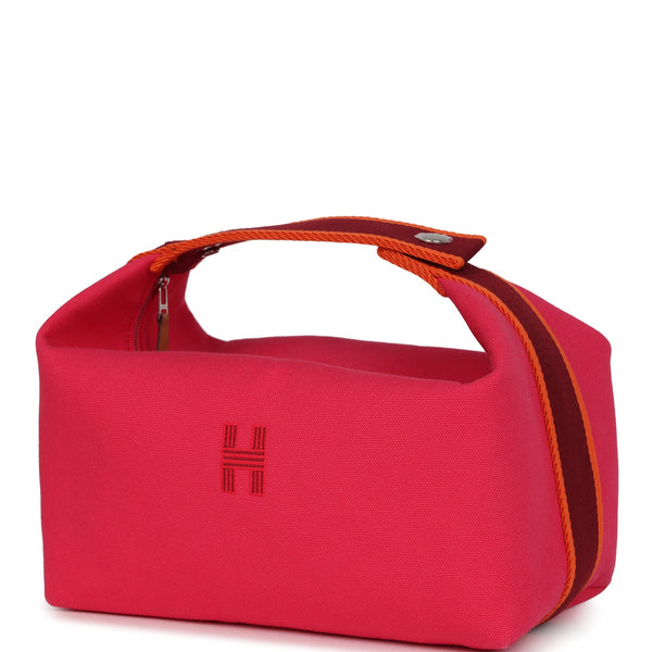Hermes Bride A Brac Carre Case GM Hibiscus Canvas Palladium Hardware