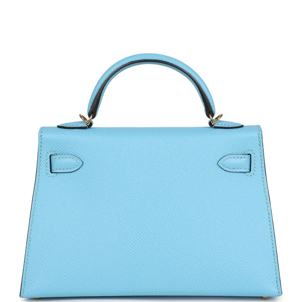 Hermes Kelly Sellier 20 Celeste Epsom Gold Hardware
