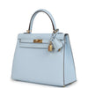 Hermes Kelly Sellier 25 Bleu Brume Epsom Gold Hardware