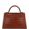 Hermes Kelly Sellier 20 Fauve Matte Alligator Barenia Palladium Hardware
