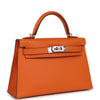 Hermes Kelly Sellier 20 Orange Epsom Palladium Hardware