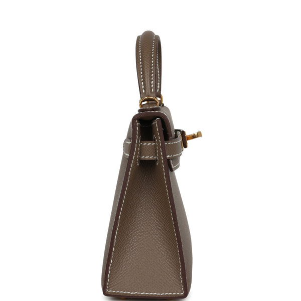 Hermes Kelly Sellier 20 Etoupe Epsom Gold Hardware