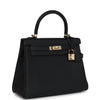 Hermes Kelly Retourne 25 Black Togo Permabrass Hardware