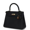 Hermes Kelly Retourne 25 Black Togo Permabrass Hardware