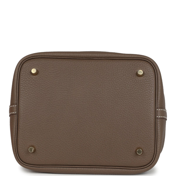 Hermes Picotin Lock 22 Etoupe Clemence Gold Hardware