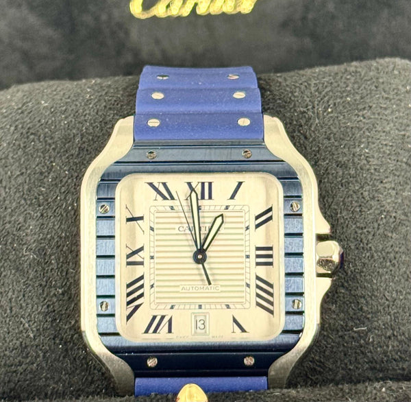 Santos De Cartier 11/2024 NEW Large Dial Blue Ceramic Beze