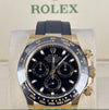 40mm Yellow Gold - Gold Domed Bezel - Black Dial - Black Rubber Strap 116518LN