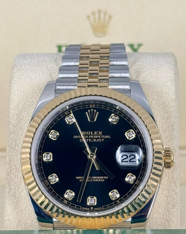 Datejust 41 Diamonds Black Dial Steel and Gold 18k Like New