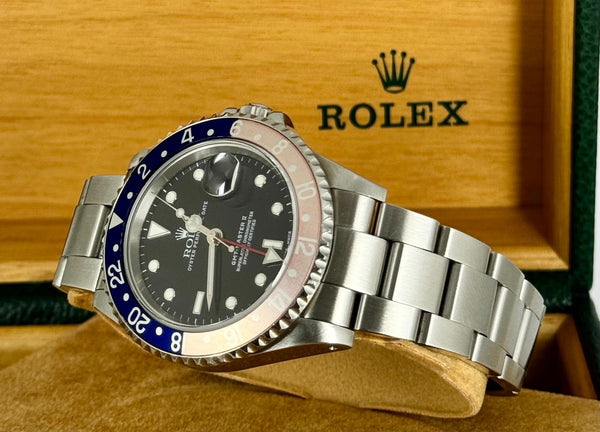 GMT-Master II Pepsi Extra Full Set After Service By Rolex Beautiful Patina