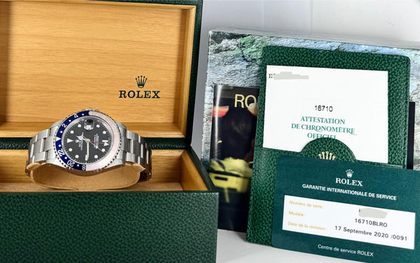 GMT-Master II Pepsi Extra Full Set After Service By Rolex Beautiful Patina