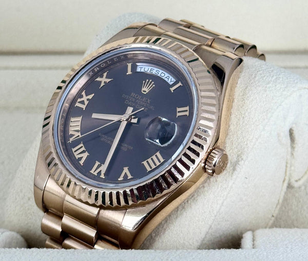 Rolex Day-Date II 41 mm Rose Gold Chcolate Dial 2015 Full Set
