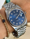 Rolex Datejust 36 Blue Diamonds Dial on Jubille Bracelet Box And Papers 2017 LC 100