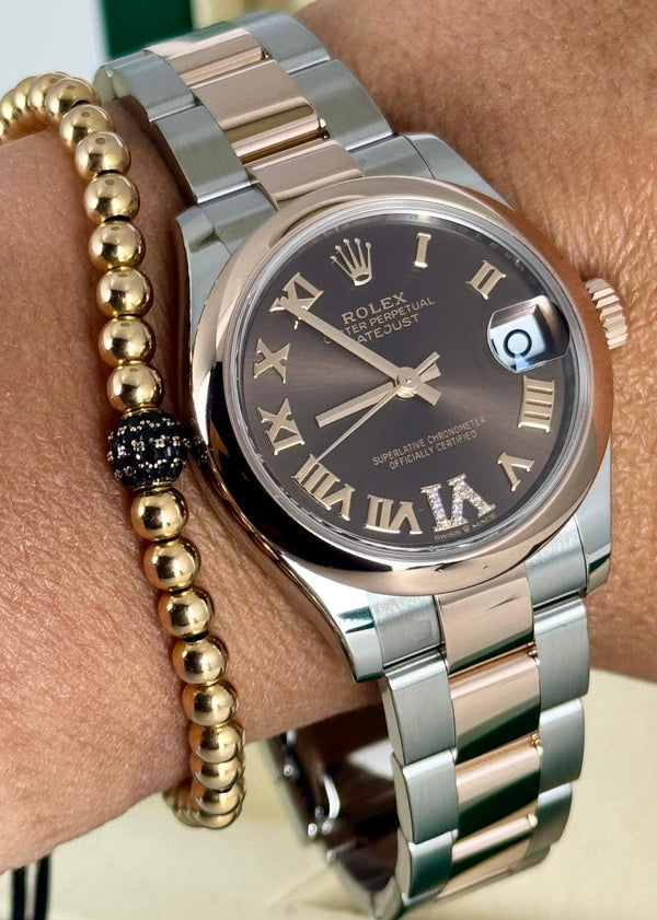 Rolex Datejust 31 mm 18 K Rose Gold With Choclate Diamonds Dial