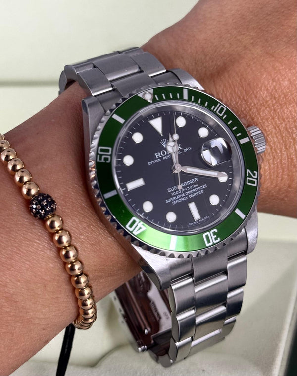 Rolex Submariner Date Kermit 16610 LV Unpolished Full Set 2006 Serial Z