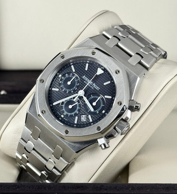 Audemars Piguet Royal Oak Chronograph Kasparov 39 mm Blue Dial After Service with Archive Papers 25860 ST