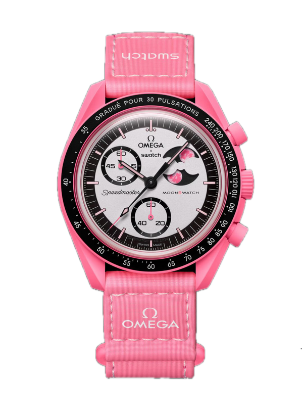 Swatch X Omega Bioceramic Moonswatch Mission To The Pink Moon SO33P700