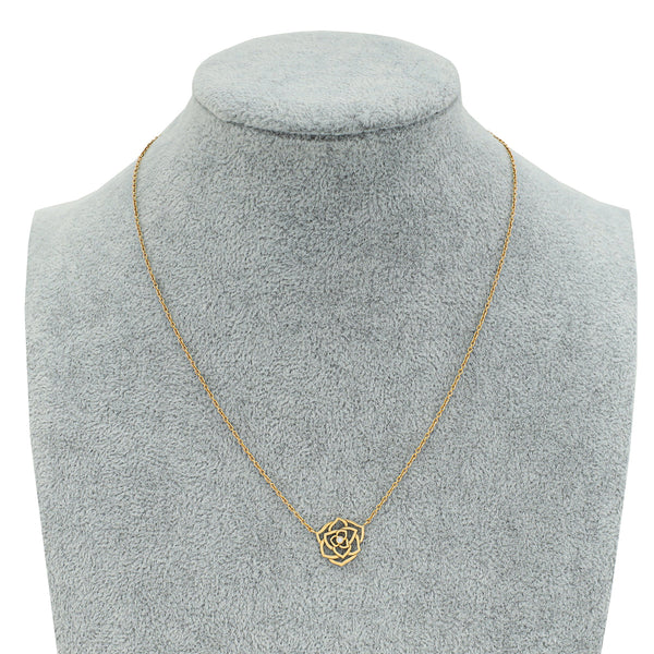 Piaget 18K Rose Gold Diamond Rose Pendant Necklace