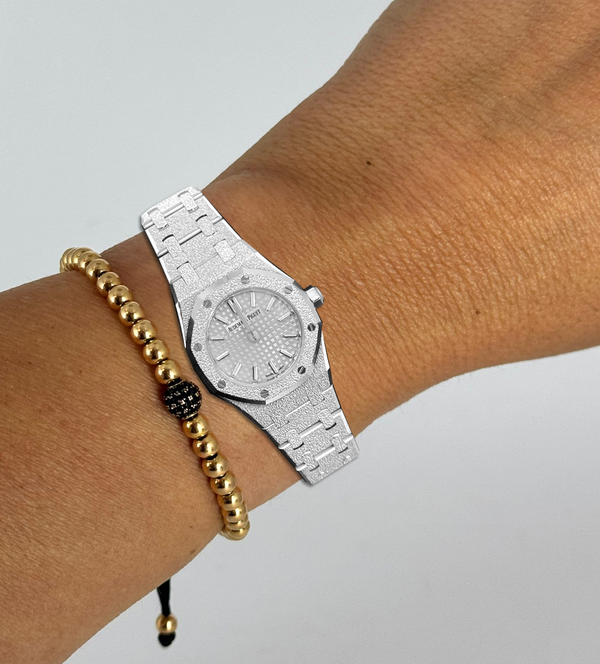 Royal Oak Mini Frosted White Gold