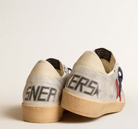Ball Star in laminated suede with suede star and leather heel tab