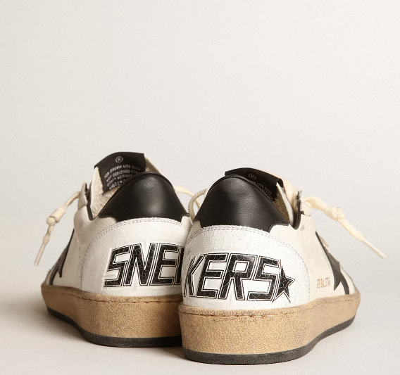 Ball Star in white nappa leather and black star "LAST PIECES"
