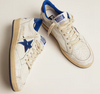 Ball Star Women's white nappa leather shoe with star and blue laminated leather heel tab "LAST PIECES"
