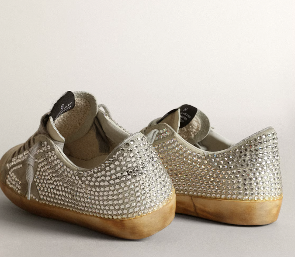 Super-Star Donna in white nubuck and Swarovski crystals