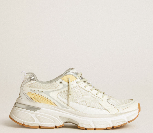 Lightstar Women's White Leather and Mesh and White Star