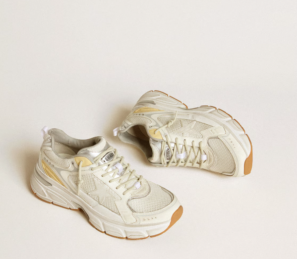 Lightstar Women's White Leather and Mesh and White Star