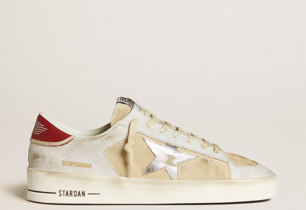 Men's Stardan in nubuck and crackle leather with silver metallic leather star "LAST PIECES"