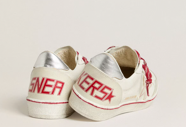 Men's Ball Star LTD CNY in white leather with a lived-in effect