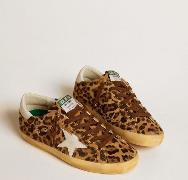 Super-Star LTD in leopard-print pony skin with leather star and heel tab "LIMITED"