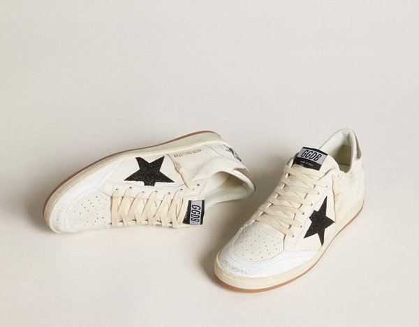 Ball Star in nappa with glitter star and metallic nappa heel tab