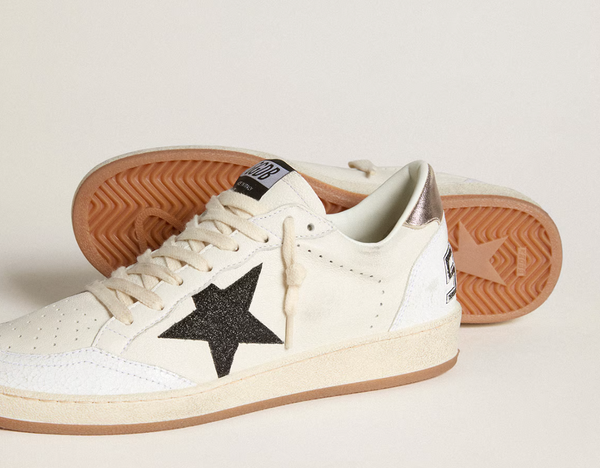 Ball Star in nappa with glitter star and metallic nappa heel tab